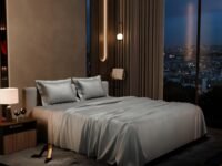 Stoa Paris Double Bedsheet with 2 Pillow Covers, 300 TC UltraSatin Premium Bedding Set, Aesthetic Home Decor, Gift for Couples, Wedding, Anniversary, Date Night - Harbour Mist Grey