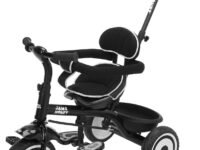 Amazon Brand - Jam & Honey Tricycle for Kids | 2-in-1 with Pedalling and Parental Control Modes | Cushioned Seat | Guardrail & Anti-Slip Handle for Safety | for 2 Years+ Boys and Girls | Black