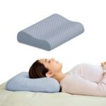 CareFoam Memory Foam Cervical Neck Pillow | 2 Years Warranty | Pain Relief Sleep, Improves Posture Spinal Alignment, Neck Pain Relief | King 23 x 14 x 4.5 Inch | Grey Jacquard Cover | Pack of 1