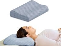 CareFoam Memory Foam Cervical Neck Pillow | 2 Years Warranty | Pain Relief Sleep, Improves Posture Spinal Alignment, Neck Pain Relief | King 23 x 14 x 4.5 Inch | Grey Jacquard Cover | Pack of 1