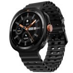 Fire-Boltt Axiom Round Smart Watch 1.43″ Super AMOLED Display with Always‑On Mode, Bluetooth Calling, Rotating Crown, SPO₂ & Heart Rate Monitor, IP67 Waterproof Silicone Smartwatch for Men - Black