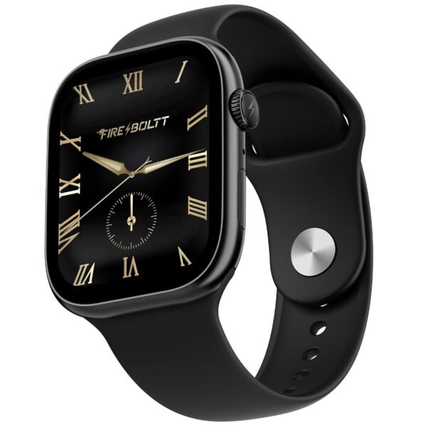 Fire-Boltt Ninja X Ring Smart Watch with 1.96” Large Display, Bluetooth Calling, Wireless Charging, AI Voice Assistant, 500+ Watch Faces, Health Suite, Smart Watch for Man & Woman – Black S