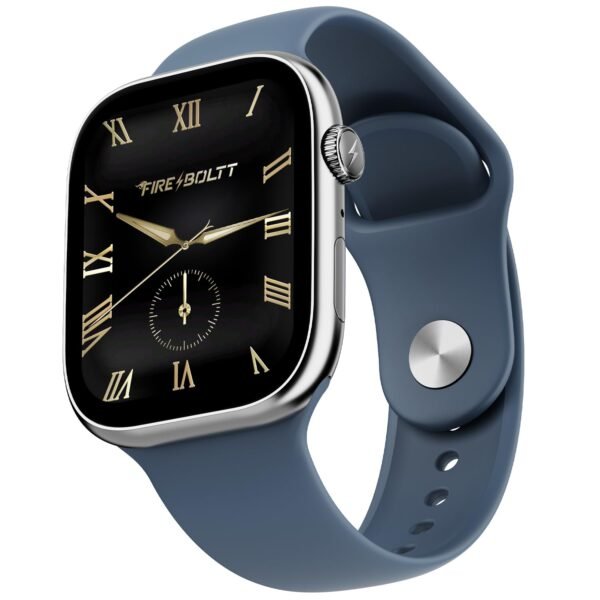 Fire-Boltt Ninja X Ring Smart Watch with 1.96” Large Display, Bluetooth Calling, Wireless Charging, AI Voice Assistant, 500+ Watch Faces, Health Suite, Smart Watch for Man & Woman – Blue S