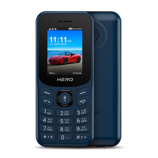 Lava Hero Shakti 2026 Dual Sim Keypad Mobile Phone (with Vibration Alert) | 1.8" Display | Super Saving Battery Mode | Stylish Design | Number Talker | (Blue)| Type-C