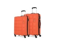 Kamiliant American Tourister Harrier | Trolley Bag Set of 2 (55+68 cms) for Travel| Hard Case Polypropylene (PP) Suitcase | 360° 4-Wheel Luggage Trolley | Combination Lock | Carrot Orange