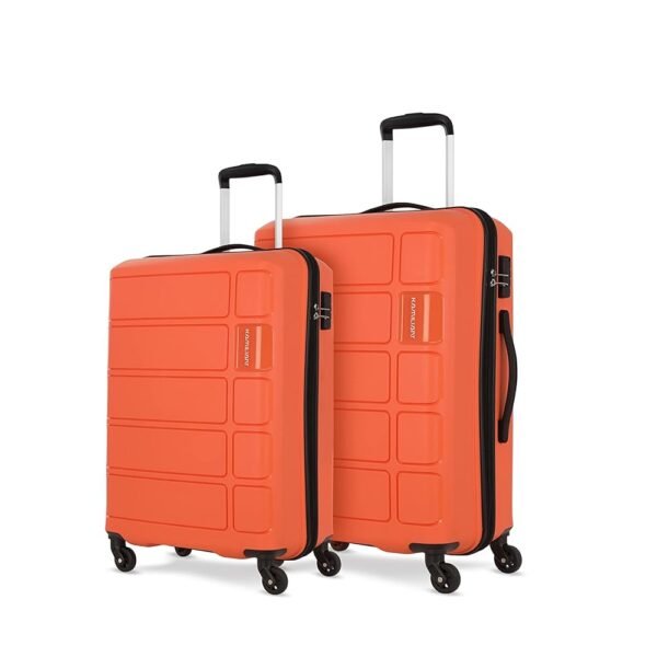 Kamiliant American Tourister Harrier | Trolley Bag Set of 2 (55+68 cms) for Travel| Hard Case Polypropylene (PP) Suitcase | 360° 4-Wheel Luggage Trolley | Combination Lock | Carrot Orange