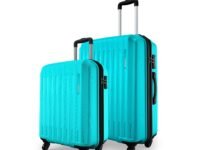 Safari Genius Alley Set of 2 (Cabin + Medium) Trolley Bags Hard Case Polypropylene, 4 Wheels, 360 Degree Wheeling Luggage, Travel Bag, Suitcase for Travel, Trolley Bags for Travel, Scuba Blue