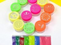 6 Rangoli Color Filling Stamp Dibbi Stencil 3 Colour Packets Box Bottles Jali Rangoli Diwali Making Tools Designs Colour and Designs May Vary