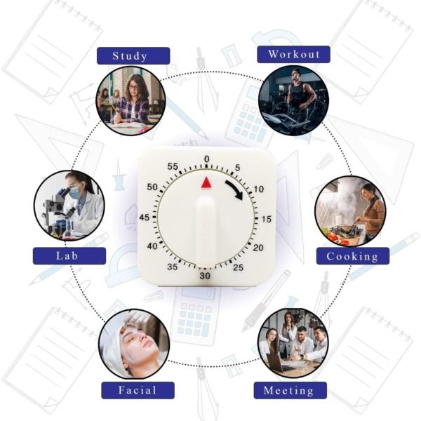 60 Minutes Mechanical Timer | Kitchen Timer Alarm Countdown Manual Stand Small Loud Clock Gadgets for Baking Reminder Cooking Tools