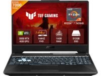 ASUS TUF Gaming A15, AMD Ryzen 7 7435HS Gaming Laptop(NVIDIA RTX 3050-4GB/60W TGP/16GB RAM/512GB SSD/FHD/15.6"/144Hz/RGB KB/48WHr/Windows 11/Graphite Black/2.30 Kg) FA506NCR-HN054W