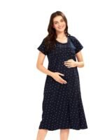 AV2 Women's Cotton Floral Calf Length Maternity Nighty
