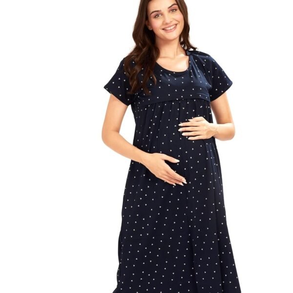 AV2 Women's Cotton Floral Calf Length Maternity Nighty