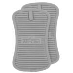 All-Clad Textiles Heavyweight 100-Percent Cotton Twill and Stain Resistant Silicone Treated 2 Piece Kitchen Pot Holder Set