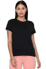 Allen Solly Women’s Solid Round Neck T‑Shirt | Regular Fit | Soft Cotton | Everyday Casual Essential
