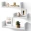 Amada Homefurnishing Floating Shelves Wall Mounted,Wall Shelf For Bathroom,Bedroom,Kitchen,Living Room,U-Shaped Decorative Wall Shelves Includes 3 Lengths,12-24 Inch Long,Amfs18W-Engineered Wood,White