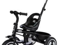 Amazon Brand - Jam & Honey Tricycle for Kids | Seatblet, Parental Handle, & Storage Basket | ISI & BIS-Compliant | for Boys and Girls 2 to 4 Years | 73 x 46 x 90 cm | Black