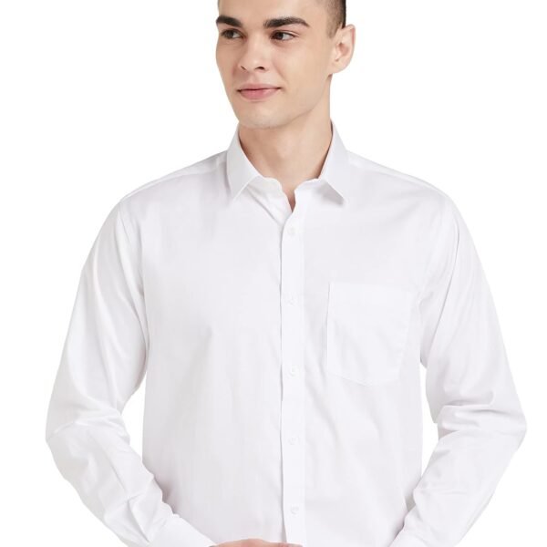 Amazon Brand - Symbol Men's Solid Cotton Formal Shirt | Plain | Full Sleeve - Regular Fit (Available in Plus Sizes)