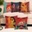 Amazon Brand - Umi Rajasthani Culture Printed Polycotton Cushion Covers | Decorative Square Throw Pillow Cases for Sofa, Living Room & Bedroom | Set of 5 (16 x 16 Inches)