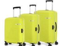 American Tourister 3Pc Liftoff Set Polypropylene (Pp) Hard 8 Wheels Spinner Luggage/Suitcase/Trolley Bag for Travel (Apple Green, 79 cm)