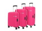 American Tourister 3Pc PP Liftoff+ with TSA Lock & 8 Wheel, Set (Small +Medium +Large) Hard Check-in Suitcase for Travel/Trolley Bag with Double Wheel - Berry Blast, 55 Cm, 67 Cm, 79 Cm, Pink