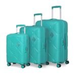 American Tourister Instavibe 3Pc Set Trolley Bag for Travel Polypropelene Suitcase with Mounted TSA Lock,Double Wheels,Flexi Packing Straps,and Side Hooks for Men & Women-Mint,82 Cm,Hard,8,Green