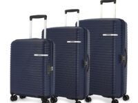 American Tourister Liftoff 3PC Set Polypropylene (PP) Hard 8 Wheels Spinner Luggage 49cms/Suitcase/Trolley Bag for Travel (Mid Blue)
