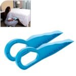 Amiraj Mattress Lifter/Bed Sheet Tucker Tool | 2-in-1 Durable & Ergonomic Bed Making Tool with Wedge Elevator, Relieves Back Pain | Easy to Use for Tucking Sheets/Holding Mattress | Pack of 2, Blue