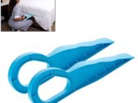 Amiraj Mattress Lifter/Bed Sheet Tucker Tool | 2-in-1 Durable & Ergonomic Bed Making Tool with Wedge Elevator, Relieves Back Pain | Easy to Use for Tucking Sheets/Holding Mattress | Pack of 2, Blue