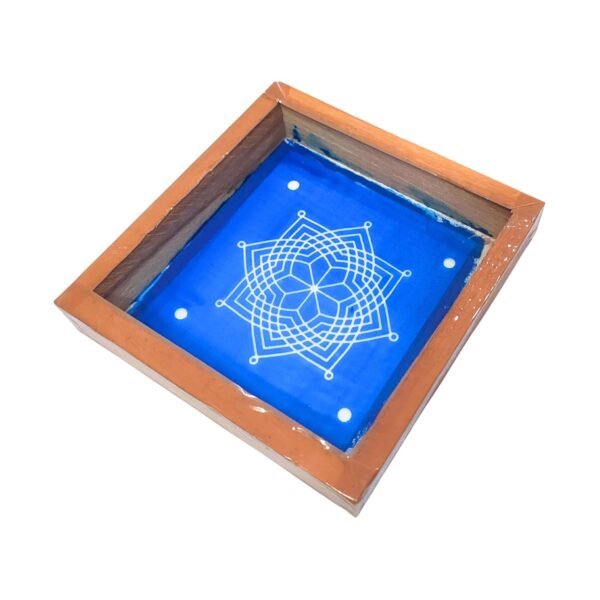 Anciently Hrudaya Kamala Kolam Rangoli Stencil Wooden, Rangoli Sacha Wooden, 1 Piece (5x5 Inches)