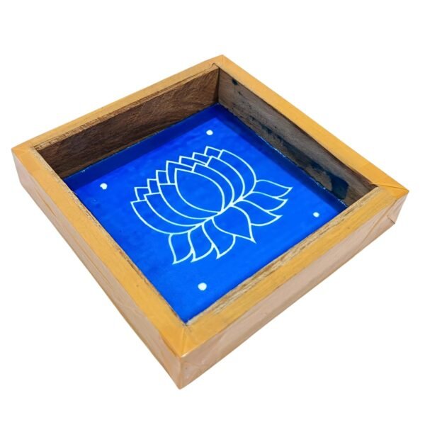 Anciently Lotus Flower Rangoli Stencil Wooden, Rangoli Sacha Wooden, 1 Piece (5x5 Inches)