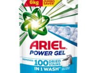 Ariel Power Gel Liquid Detergent for Top Load & Semi Auto – 6kg | Removes 100 Dried Stains in 1 Wash | Faster Dissolving | Long-Lasting Fragrance | Color Protection | At the price of Powders