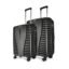 Aristocrat Air Pro Set of 2 Hard Luggage (66cm and 76cm) | Medium and Large Check-in Luggage | Lightweight Luggage with Strong Wheels, Secured Combination Lock | Jet Black | Unisex | 3-Year Warranty