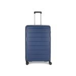 Aristocrat Jude 56Cm Polyester Hard-Sided Small Cabin Spinner Luggage Trolley Bag with 8 Wheels (Blue)