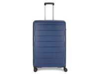 Aristocrat Jude 56Cm Polyester Hard-Sided Small Cabin Spinner Luggage Trolley Bag with 8 Wheels (Blue)