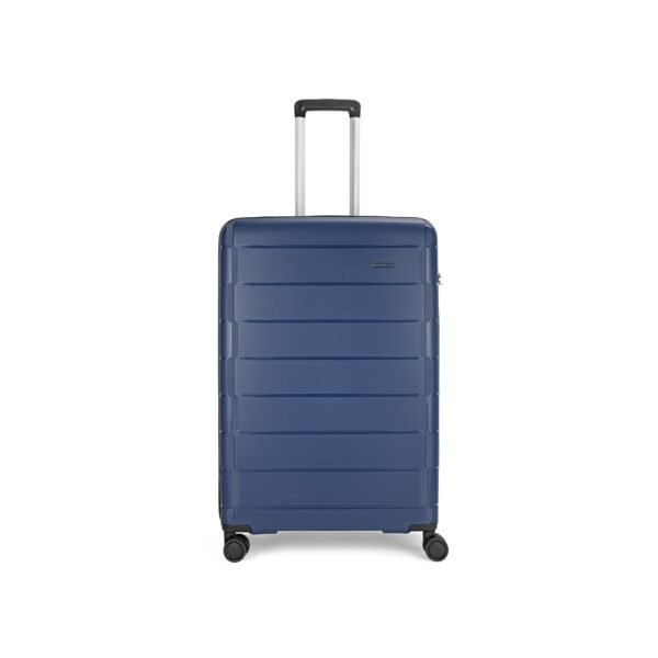 Aristocrat Jude 56Cm Polyester Hard-Sided Small Cabin Spinner Luggage Trolley Bag with 8 Wheels (Blue)
