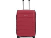 Aristocrat Porto 65 Cms Medium Check-in Polypropylene Harsided 8 Spinner Wheels Soft Luggage/Suitcase/Trolley Bag - Maroon