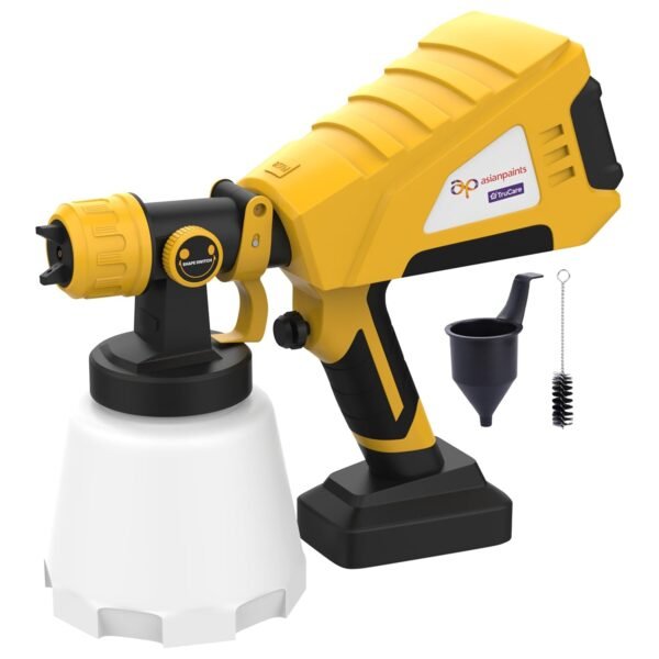 Asian Paints Trucare Paint Sprayer 750W with 950 Ml Container|Electric Paint Sprayer with 2M Long Cable&Vde Plug|2.5Mm Nozzle|Motor Speed Up to 32000Rpm/Min|Suitable for Indoor&Outdoor Paint,Yellow