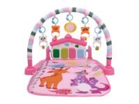 BUMTUM Baby Piano Gym Pink Hut | Play Mat for Gym & Fitness Rack with Hanging Rattles Keyboard Set with Music Mode.