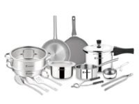 Bergner 17 Pcs Marriage Set, Triply Cookware Set, Consumes Less Oil, Healthy Cooking, Complete Kitchen Set, Even Heat Distribution, Induction Compatible, Gift Set for Marriage/Anniversary