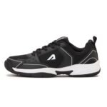 Boldfit Badminton Shoes for Man Lightweight Non Marking Shoes for Badminton Breathable Anti Skid Shoe for Man Shuttle Non Marking Indoor Shoe for Pickleball, Tennis, Padel, Black White - 06