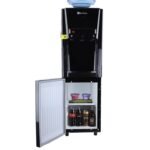 BonKaso Blueprint Hot & Cold Water Dispenser 21C Top Loading with Refrigerator Black, 20 L