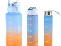 CELLO All Day Set of 3 Pieces Water Bottles Daily Use, Sky Blue (310ml, 790ml, 2085ml) | BPA Free Leakproof Lightweight Easy to Carry Different Sizes Water Bottle For School, Workout, Gym & Office