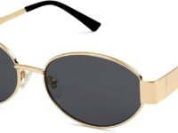 CREEK Retro Oval Sunglasses for Women & Men | Trendy Metal Sun Glasses Classic Shades | UV400 Protection