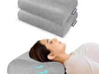 CareFoam Memory Foam Cervical Neck Pillow | 2 Years Warranty | Pain Relief Sleep, Improves Posture Spinal Alignment, Neck Pain Relief | 23 x 14 x 4.5 Inch | Black Melange Cover | Pack of 2