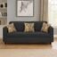 Casaliving - Lifestyle 3 Seater Sofa for Living Room (Black Colour Fabric)
