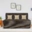Coirfit 3 Seater Folding Sofa Cum Bed - Jute Fabric Washable Cover with Free Cushions - Brown - 6' x 6' Feet - Perfect for Guests