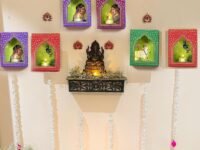 CraftVatika Jharokha Diyas Set of 6 Diwali Decoration Items, Wall Hanging Decor Items Home Decor Festive Decor Items, DIY Craft Traditional Jharokha Box for Hanging