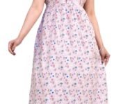 DIAMO Pure Cotton Designer Nighty for Women | Night Gown | Nightdress | Maxi | Sleepwear | Jaipuri Nighty | Nighties | Cotton Night Gown for Women/Girls with Belt