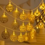 Desidiya® 3 Meter 10 Happy Diwali Round Metallic Led String Lights, Golden Diwali Lights for Decoration for Home, Mandir & Festive Ambient Light for Diwali Decor (Plug-in)