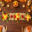 Divyakosh Flower Table Runner Decoration for Dining Table with LED | Artificial Floral Centerpiece with Diya Lights | Festive Table Decor for Diwali, Wedding, Pooja & Home Decoration, 22 Inch